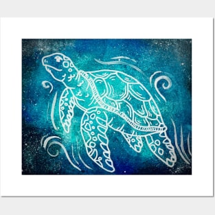 Cosmic Sea Turtle Posters and Art